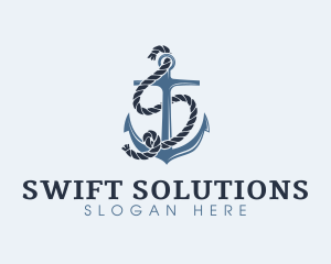 Anchor Rope Letter S logo design