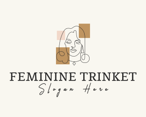 Feminine Necklace Portrait logo design