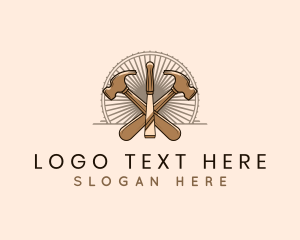 Hammer Chisel Woodwork logo design