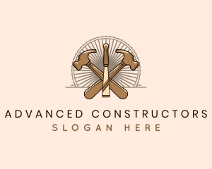 Hammer Chisel Woodwork logo design