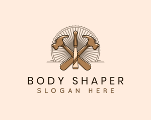 Hammer Chisel Woodwork logo design