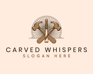 Hammer Chisel Woodwork logo design