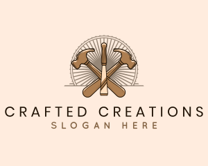 Hammer Chisel Woodwork logo design