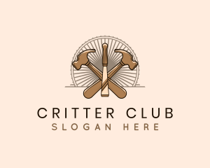 Hammer Chisel Woodwork logo design