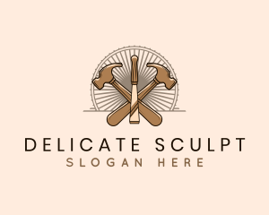 Hammer Chisel Woodwork logo design