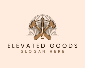 Hammer Chisel Woodwork logo design