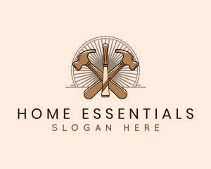 Hammer Chisel Woodwork logo design