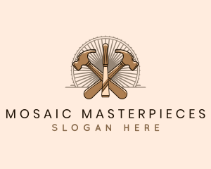 Hammer Chisel Woodwork logo design