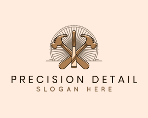 Hammer Chisel Woodwork logo design