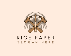 Hammer Chisel Woodwork logo design