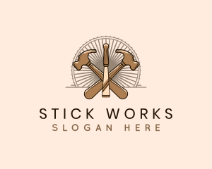 Hammer Chisel Woodwork logo design