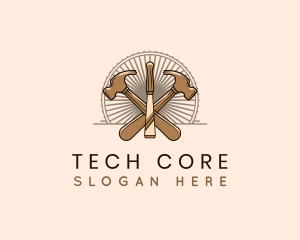 Hammer Chisel Woodwork logo design