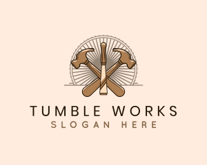 Hammer Chisel Woodwork logo design