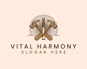 Hammer Chisel Woodwork logo design