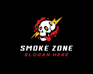 Skull Thunder Smoke logo design