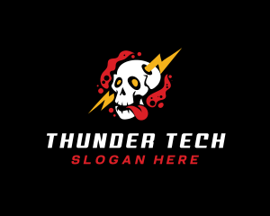 Skull Thunder Smoke logo design