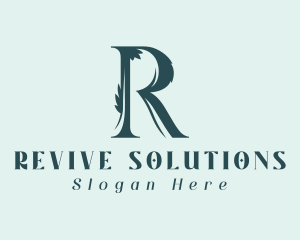 Green Plant Letter R logo design