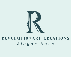 Green Plant Letter R logo design