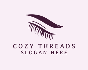 Closed Eye Eyelash Eyebrow logo design