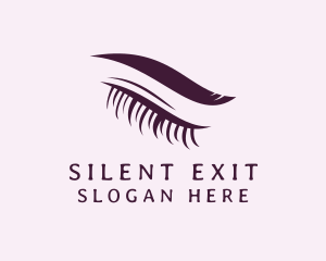 Closed Eye Eyelash Eyebrow logo design