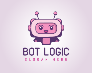 Pink Cute Robot Bot logo