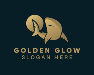 Gradient Golden Shark logo design