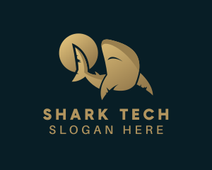 Gradient Golden Shark logo design