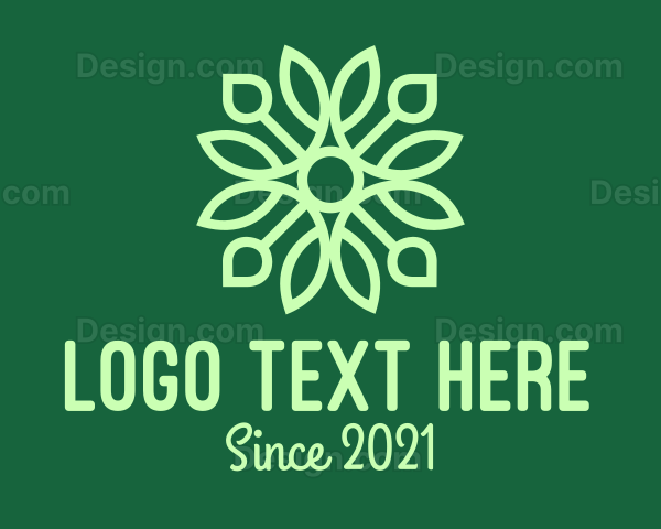 Green Floral Stained Glass Logo