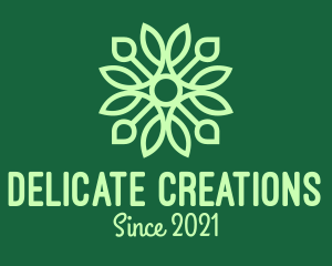 Green Floral Stained Glass logo design