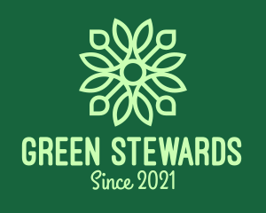 Green Floral Stained Glass logo design