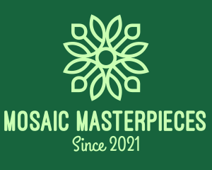 Green Floral Stained Glass logo design