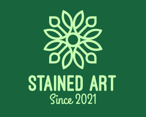 Green Floral Stained Glass logo design