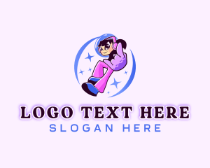 Virtual - Girl Streamer Gamer logo design