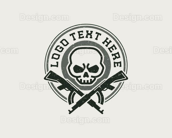 Skull Gun Firearm Logo