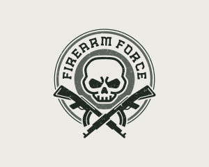 Skull Gun Firearm logo design