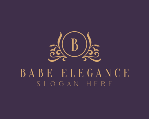 Elegant Floral Crest logo design