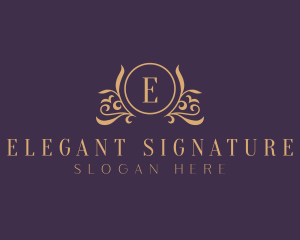 Elegant Floral Crest logo design