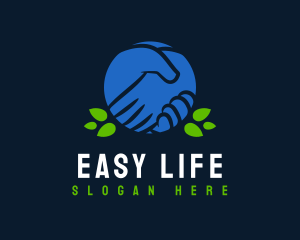 Handshake Leaf Unity logo design