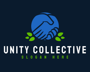 Handshake Leaf Unity logo design