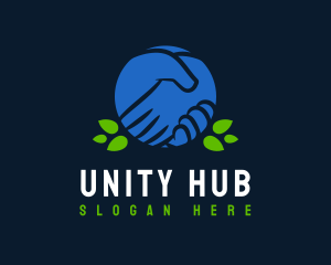 Handshake Leaf Unity logo design