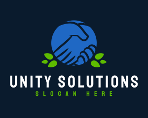 Handshake Leaf Unity logo design