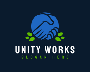 Handshake Leaf Unity logo design