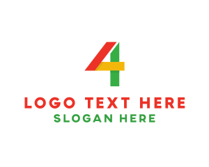 Colorful Geometric Number 4 logo