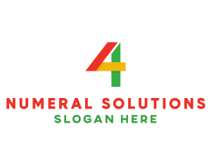 Colorful Geometric Number 4 logo