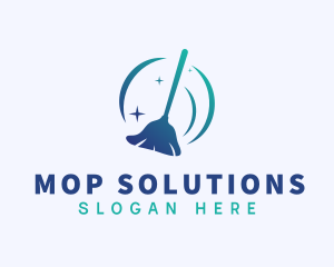 Housekeeping Clean Mop logo design