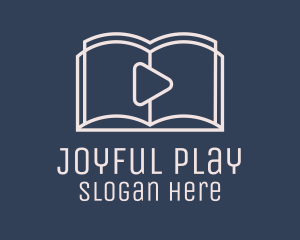 Monoline Audiobook Play logo design