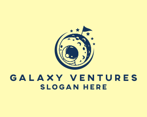 Moon Astronaut Star logo design