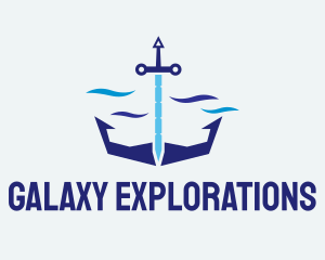 Sword Sea Anchor logo design