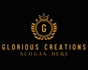 Golden Luxury Crown logo design