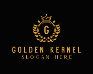 Golden Luxury Crown logo design